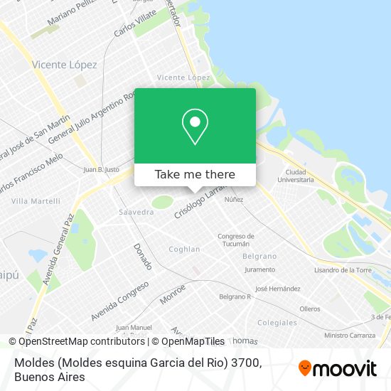 Mapa de Moldes  (Moldes esquina Garcia del Rio) 3700