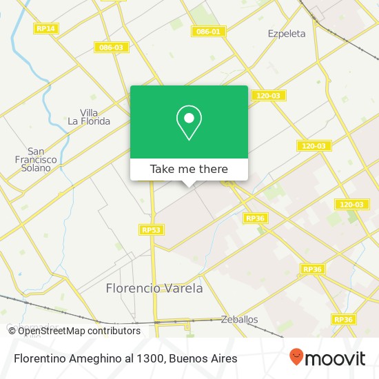 Florentino Ameghino al 1300 map