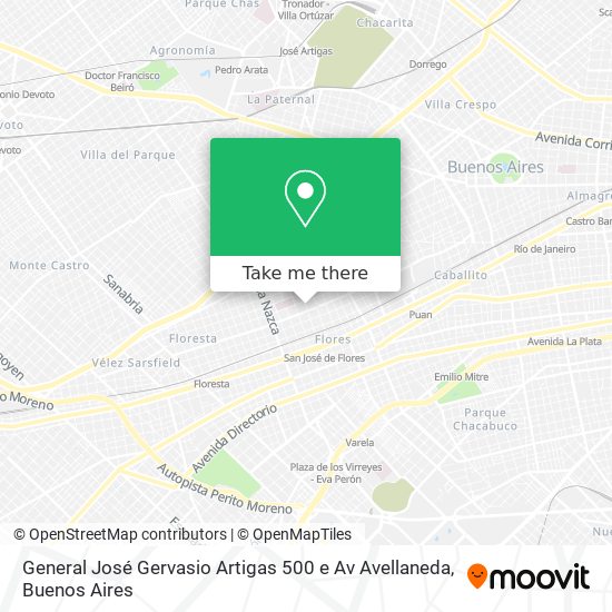 General José Gervasio Artigas 500 e Av  Avellaneda map