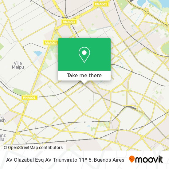 AV  Olazabal Esq  AV  Triunvirato 11º 5 map