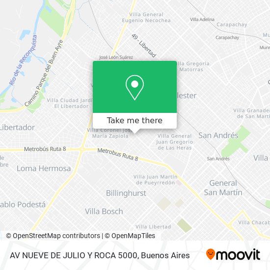 AV NUEVE DE JULIO Y ROCA 5000 map