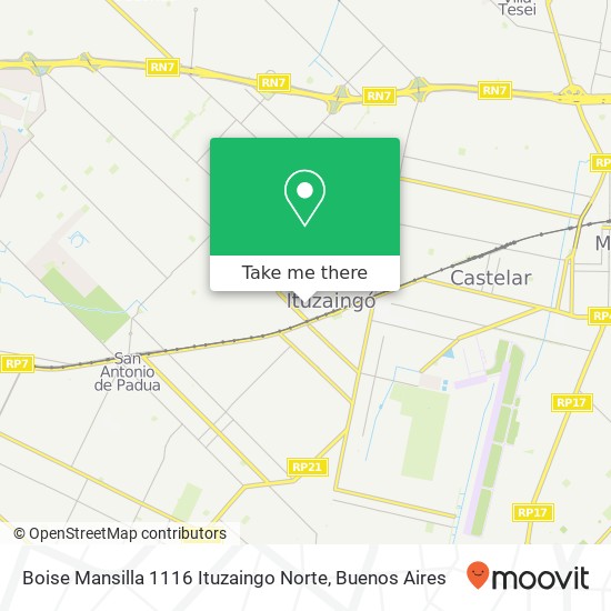 Boise   Mansilla 1116  Ituzaingo Norte map