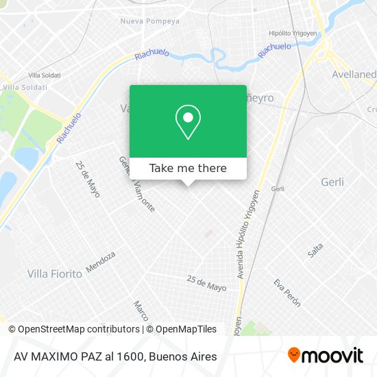AV MAXIMO PAZ al 1600 map