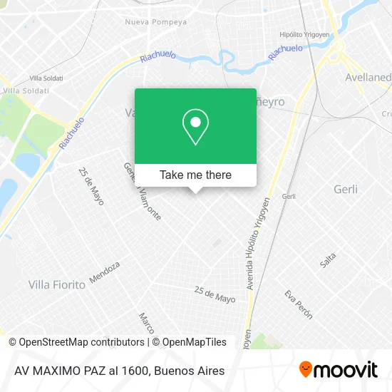 Mapa de AV MAXIMO PAZ al 1600