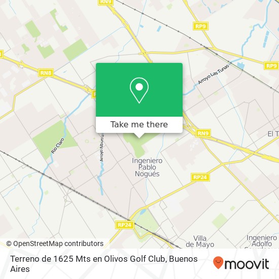 Terreno de 1625 Mts  en Olivos Golf Club map