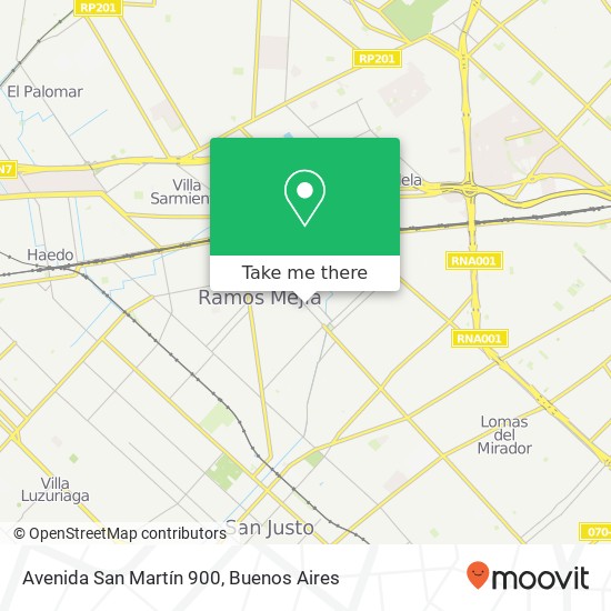 Mapa de Avenida San Martín  900