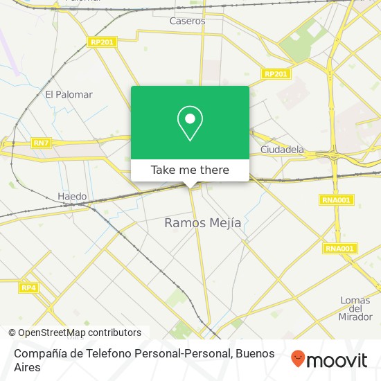 Compañía de Telefono Personal-Personal map