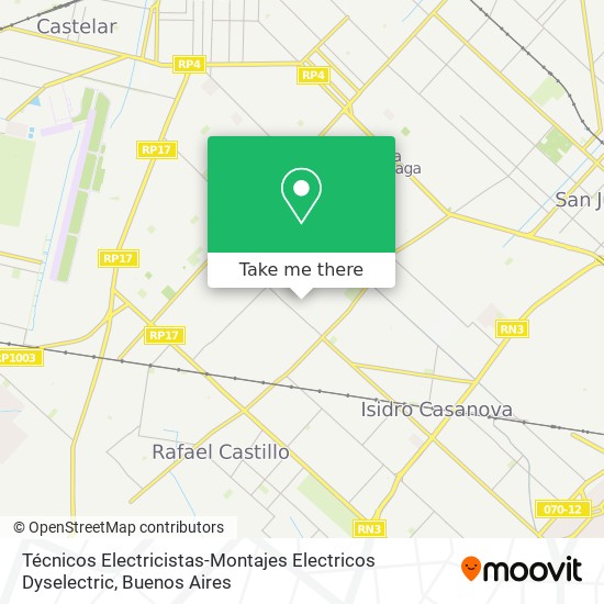 Mapa de Técnicos Electricistas-Montajes Electricos Dyselectric