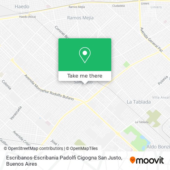 Escribanos-Escribania Padolfi Cigogna San Justo map