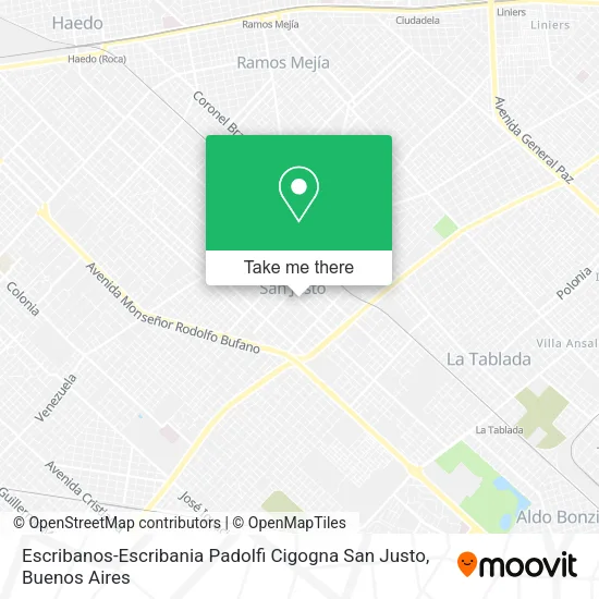 Mapa de Escribanos-Escribania Padolfi Cigogna San Justo