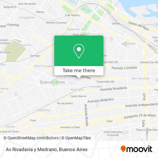 Av Rivadavia y Medrano map