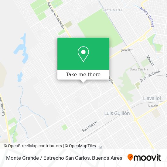 Monte Grande / Estrecho San Carlos map