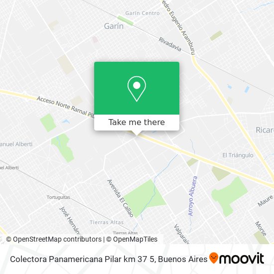 Colectora Panamericana Pilar km 37 5 map