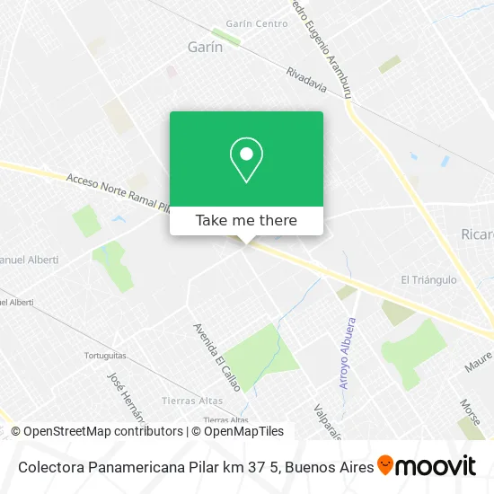 Mapa de Colectora Panamericana Pilar km 37 5