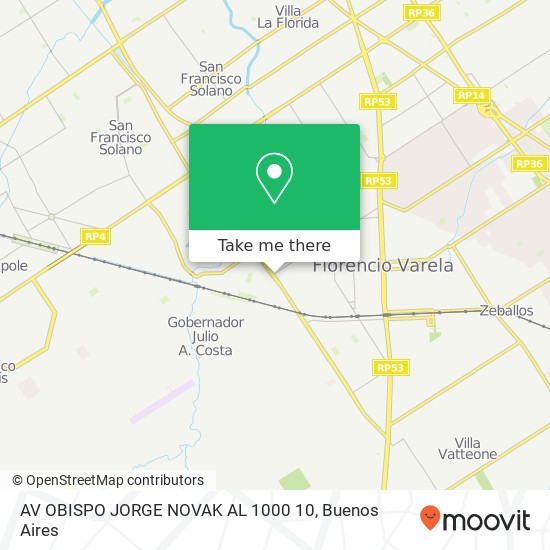 AV  OBISPO JORGE NOVAK AL 1000 10 map