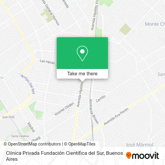 Mapa de Clínica Privada Fundación Científica del Sur