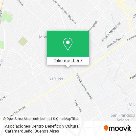 Asociaciones-Centro Benefico y Cultural Catamarqueño map