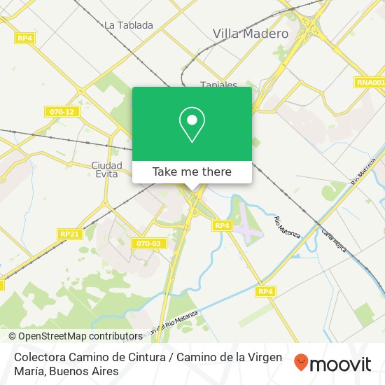 Colectora Camino de Cintura / Camino de la Virgen María map