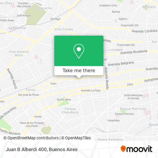 Juan B Alberdi 400 map