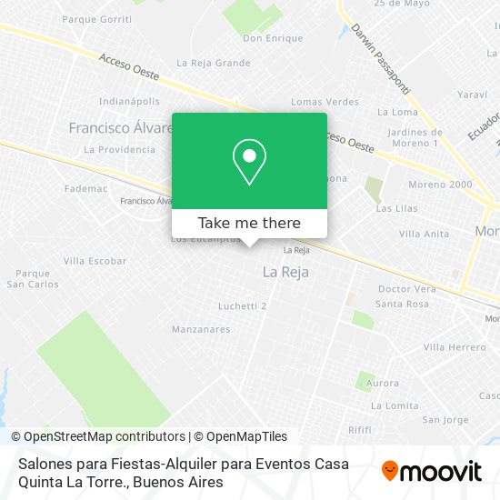 Mapa de Salones para Fiestas-Alquiler para Eventos Casa Quinta La Torre.