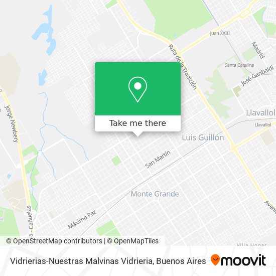 Vidrierias-Nuestras Malvinas Vidrieria map