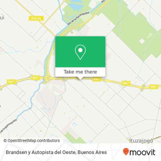 Mapa de Brandsen y Autopista del Oeste