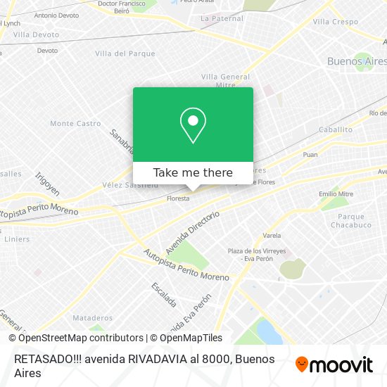 Mapa de RETASADO!!! avenida RIVADAVIA al 8000