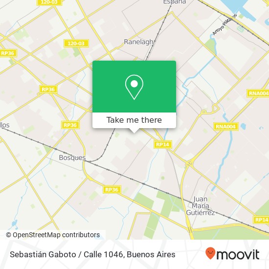 Mapa de Sebastián Gaboto / Calle 1046