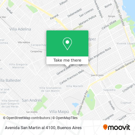 Mapa de Avenida San Martin al 4100