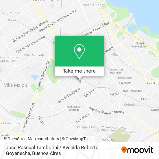 José Pascual Tamborini / Avenida Roberto Goyeneche map