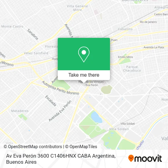Mapa de Av  Eva Perón 3600  C1406HNX CABA  Argentina