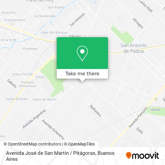 Avenida José de San Martín / Pitágoras map