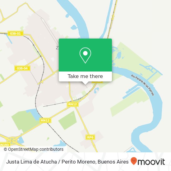 Justa Lima de Atucha / Perito Moreno map