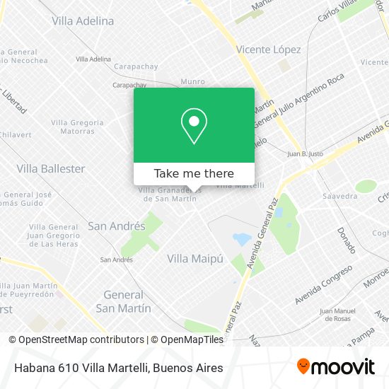 Mapa de Habana 610    Villa Martelli
