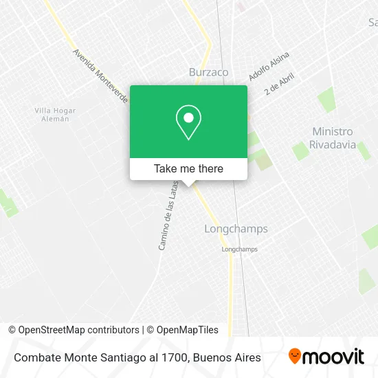 Combate Monte Santiago al 1700 map
