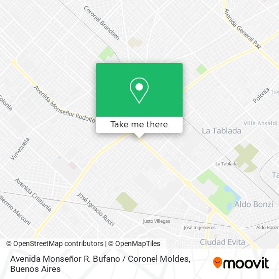 Avenida Monseñor R. Bufano / Coronel Moldes map