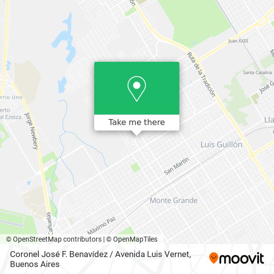 Mapa de Coronel José F. Benavídez / Avenida Luis Vernet