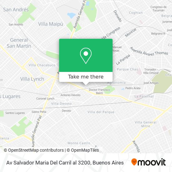 Av Salvador Maria Del Carril  al 3200 map