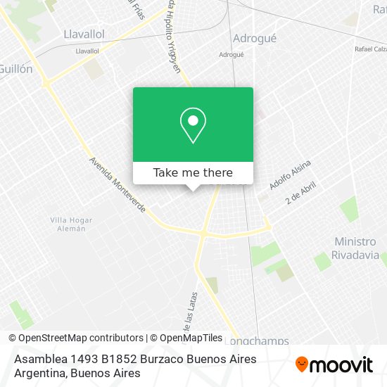 Asamblea 1493  B1852 Burzaco  Buenos Aires  Argentina map
