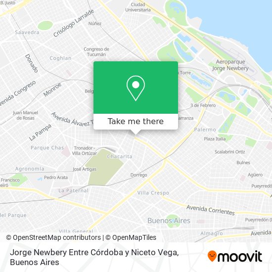 Mapa de Jorge Newbery  Entre Córdoba y Niceto Vega