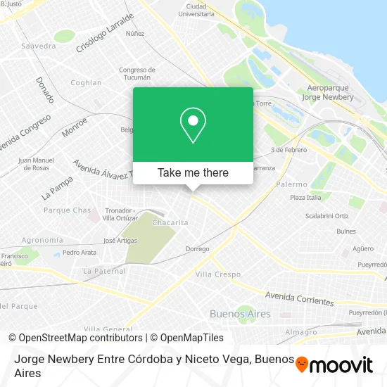 Mapa de Jorge Newbery  Entre Córdoba y Niceto Vega
