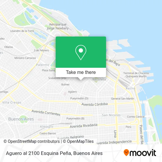 Aguero al 2100  Esquina Peña map