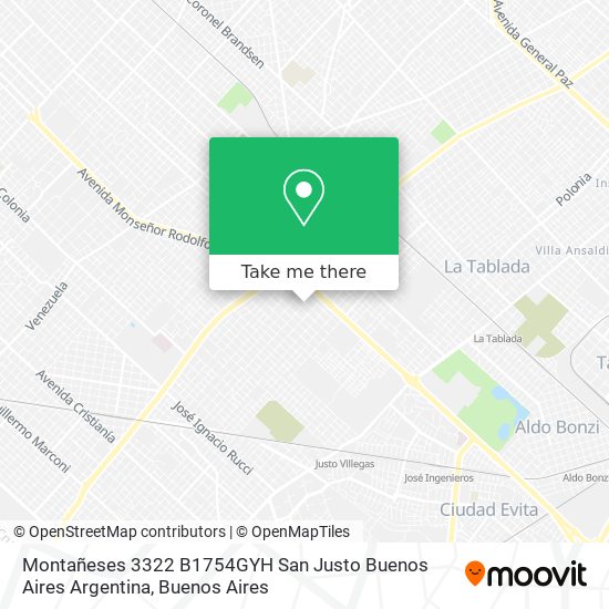 Montañeses 3322  B1754GYH San Justo  Buenos Aires  Argentina map
