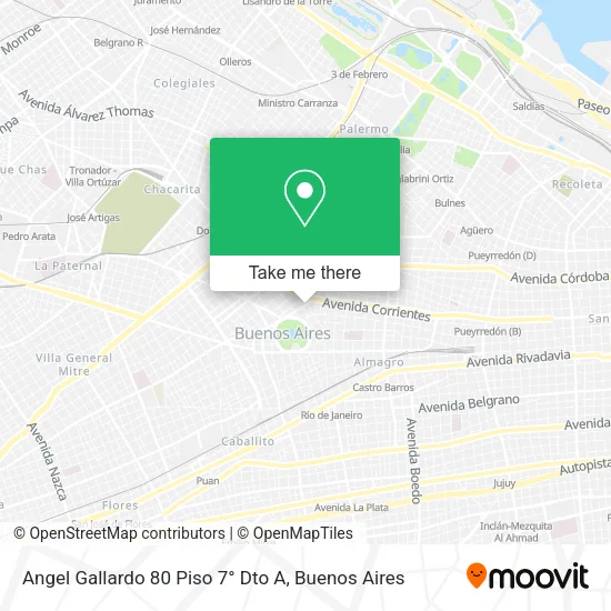 Mapa de Angel Gallardo 80 Piso 7° Dto  A