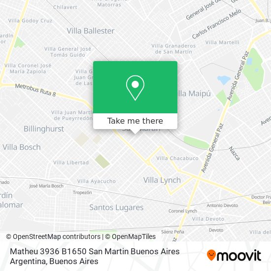 Matheu 3936  B1650 San Martin  Buenos Aires  Argentina map