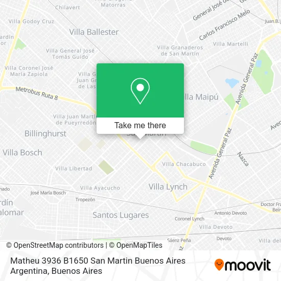 Matheu 3936  B1650 San Martin  Buenos Aires  Argentina map