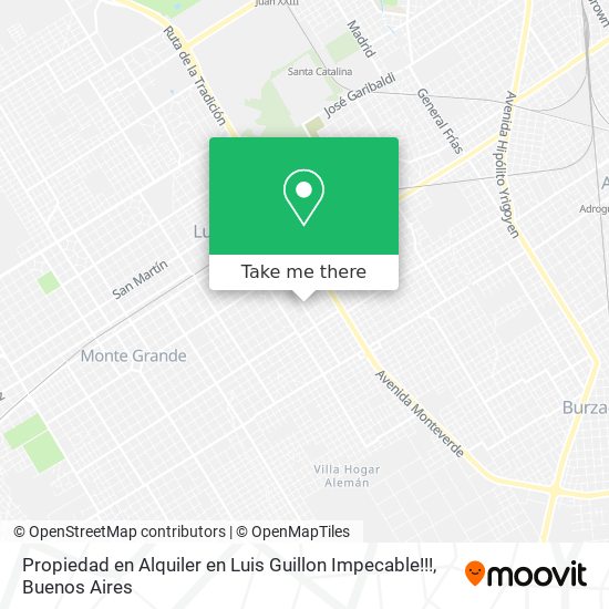 Mapa de Propiedad en Alquiler en Luis Guillon  Impecable!!!