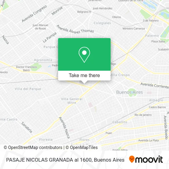 PASAJE NICOLAS GRANADA al 1600 map