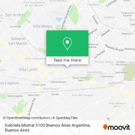 Mapa de Gabriela Mistral 3100  Buenos Aires  Argentina