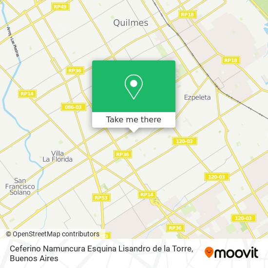 Mapa de Ceferino Namuncura Esquina Lisandro de la Torre